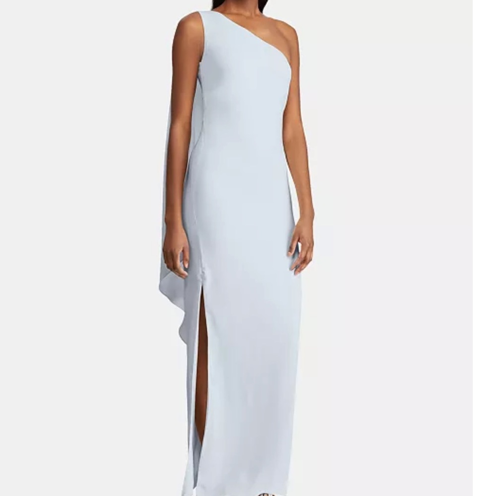 One-Shoulder White Evening Gown